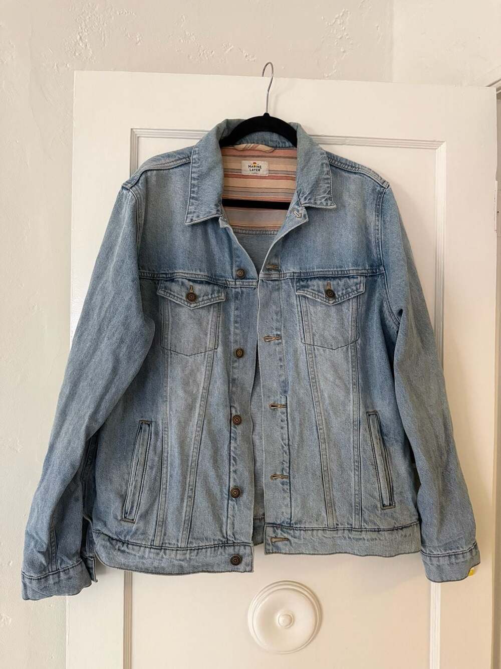 Marine Layer Lined Denim Jacket Size Large